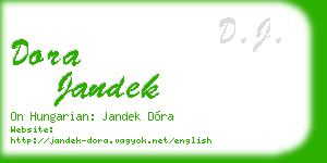 dora jandek business card